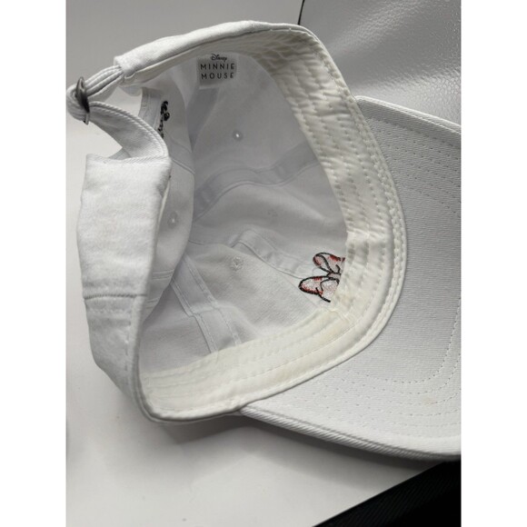 Minnie Mouse Disney Hat White Adjustable Unisex Adults Embroidered Cap Preowned - Picture 5 of 5
